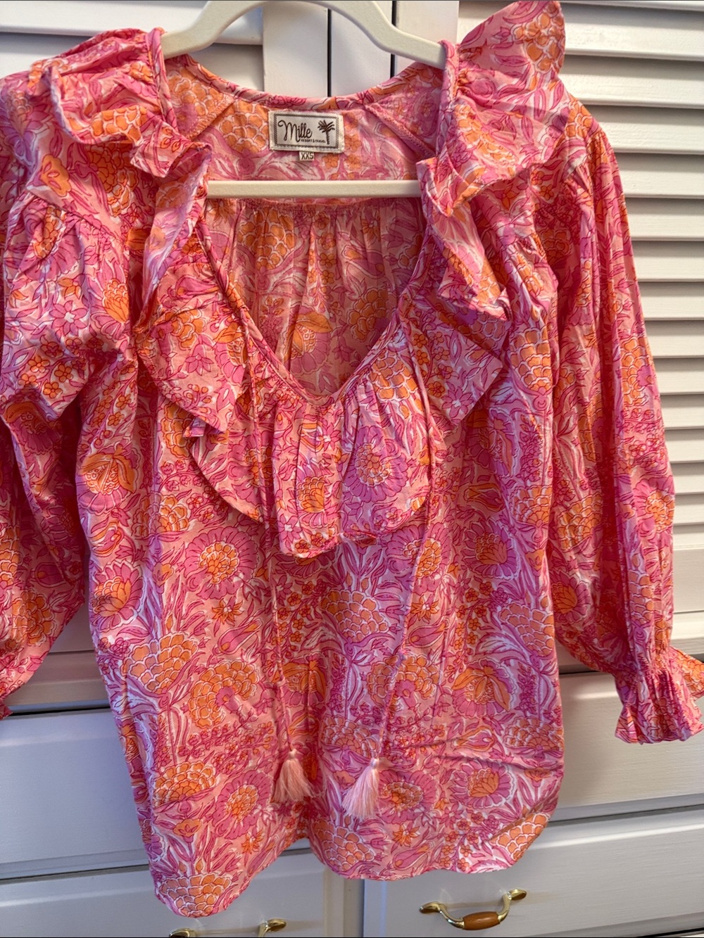 Mille pink and orange cotton top